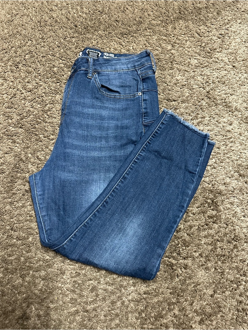 High-Rise Curvy Women's Blue Denim Jeans